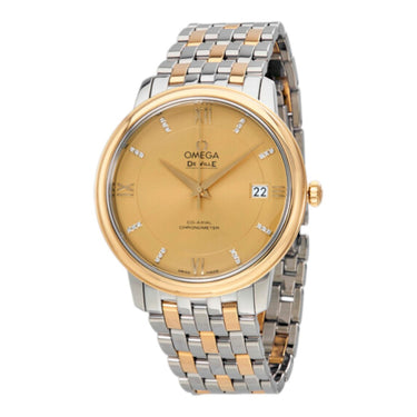 Pre-owned Omega De Ville Prestige 36,8mm Champagne Dial Automatic Steel & Gold reference 424.20.37.20.58.001 in Geneva - Certified pre-owned - Minty Watches