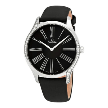 Pre-owned Omega De Ville Trésor 39 mm Quartz Black Dial reference 428.17.39.60.01.001 in Geneva - Certified pre-owned - Minty Watches