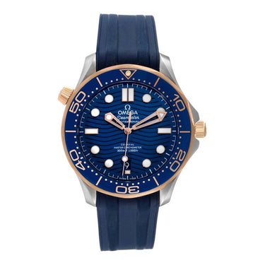 Pre-owned Omega Seamaster Diver 300M Steel & Rose Gold Blue Dial 42mm Automatic reference 210.22.42.20.03.002 in Geneva - Certified pre-owned - Minty Watches