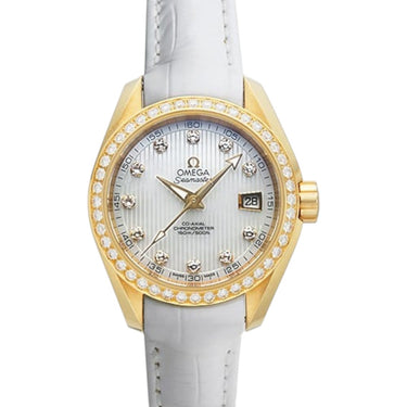 Pre-owned Omega Seamaster Aqua Terra 150M 30mm Yellow Gold White Mother-of-Pearl reference 231.58.30.20.55.002 in Geneva - Certified pre-owned - Minty Watches