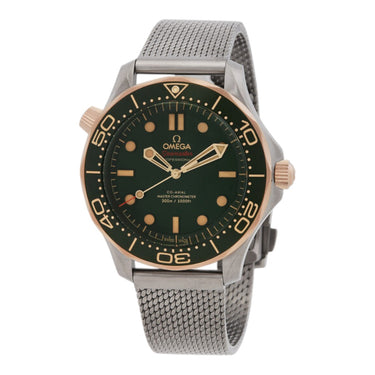 Pre-owned Omega Seamaster Diver 300M 42mm Bronze Gold & Titanium Green Dial Automatic ref 210.90.42.20.10.001 in Geneva - Certified pre-owned - Minty Watches
