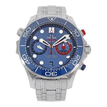 Pre-owned Omega Seamaster Diver 300M America's Cup Chronograph 44mm Blue Dial Automatic ref 210.30.44.51.03.002 in Geneva - Certified pre-owned - Minty Watches