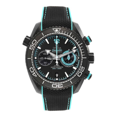 Pre-owned Omega Seamaster Planet Ocean 600M ETNZ Deep Black Chronograph 45,5mm reference 215.92.46.51.01.003 in Geneva - Certified pre-owned - Minty Watches