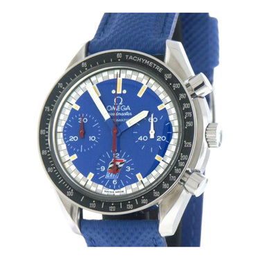 Pre-owned Omega Speedmaster Racing 39 mm Blue Dial reference 3810.80.08 in Geneva - Certified pre-owned - Minty Watches