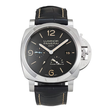 Pre-owned Panerai Luminor 1950 3 Days GMT Power Reserver 44 mm Black Dial reference PAM01321 in Geneva - Certified pre-owned - Minty Watches