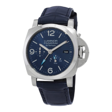 Pre-owned Panerai Luminor BiTempo 44 mm Automatic GMT Blue Dial reference PAM01361 in Geneva - Certified pre-owned - Minty Watches