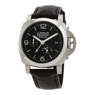 Pre-owned Panerai Luminor BiTempo Black Dial GMT Automatic 44 mm reference PAM01360 in Geneva - Certified pre-owned - Minty Watches