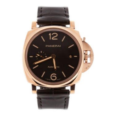 Pre-owned Panerai Luminor Due 42 mm Black Dial Automatic Rose Gold reference PAM01041 in Geneva - Certified pre-owned - Minty Watches