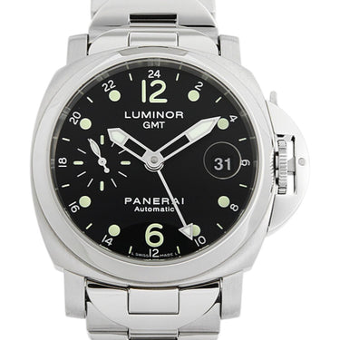 Pre-owned Panerai Luminor GMT 40mm Black Dial Automatic reference PAM00160 in Geneva - Certified pre-owned - Minty Watches