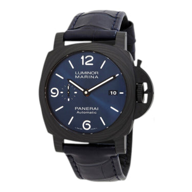 Pre-owned Panerai Luminor Marina Carbotech Blu Notte 44mm Black Dial reference PAM01664 in Geneva - Certified pre-owned - Minty Watches
