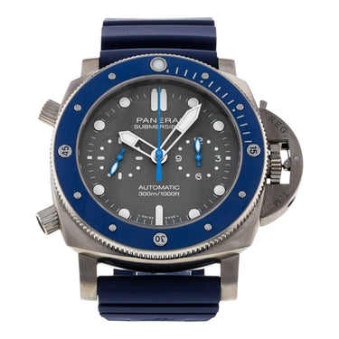 Pre-owned Panerai Submersible Chronograph Guillaume Néry Edition 47mm Grey Dial ref PAM00982 in Geneva - Certified pre-owned - Minty Watches