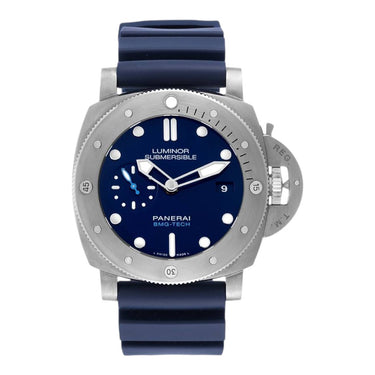 Pre-owned Panerai Submersible Luminor 1950 BMG-TECH 3 Days 47mm Blue Dial reference PAM00692 in Geneva - Certified pre-owned - Minty Watches