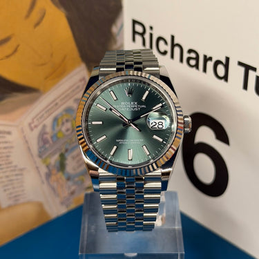 Pre-owned certified Rolex Datejust "Mint" dial in 36mm with Jubilee bracelet reference 126234 from 2025 in Geneva - Certified pre-owned - Minty Watches