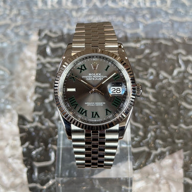 Pre-owned certified Rolex Datejust "Wimbledon" Jubilee bracelet in 36mm reference 126234 from 2022 in Geneva - Certified pre-owned - Minty Watches