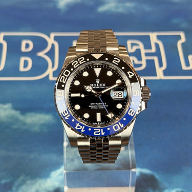 Pre-owned certified Rolex GMT-Master II "Batgirl" reference 126710BLNR from 2025 in Geneva - Certified pre-owned - Minty Watches