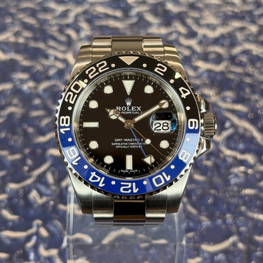 Pre-owned certified Rolex GMT-Master II "Batman" reference 116710BLNR in Geneva - Certified pre-owned - Minty Watches