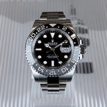 certified pre-owned Rolex GMT-Master II "Bruce Wayne" Oyster bracelet reference 126710GRNR from 2026 in Geneva - Certified pre-owned - Minty Watches