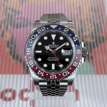 certified pre-owned Rolex GMT-Master II "Pepsi" Jubilee reference 126710BLRO from 2022 in Geneva - Certified pre-owned - Minty Watches
