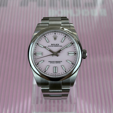 certified pre-owned Rolex Oyster Perpetual Rose dial 41mm reference 134300 from 2026 in Geneva - Certified pre-owned - Minty Watches