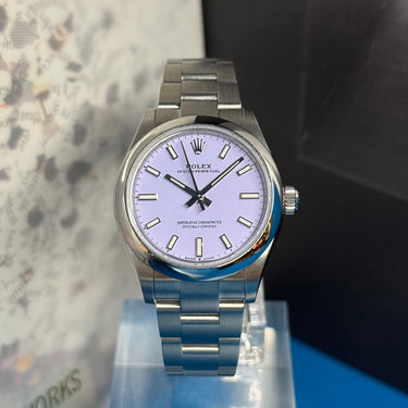 Rolex Oyster Perpetual "Lavande" 31mm 277200 2025 d'occasion à Genève - Certified pre-owned- Minty Watches