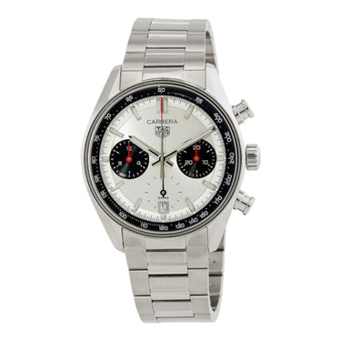 Pre-owned TAG Heuer Carrera Chronograph 39 mm Silver Dial Automatic reference CBS2216.BA0041 in Geneva - Certified pre-owned - Minty Watches