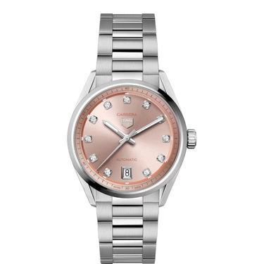 Pre-owned TAG Heuer Carrera Calibre 7 Date 36 mm Pink Dial Automatic reference WBN231D.BA0001 in Geneva - Certified pre-owned - Minty Watches