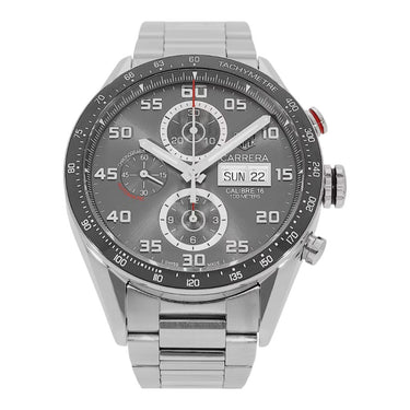 Pre-owned TAG Heuer Carrera Chronograph Calibre 16 Day-Date 43 mm Black Dial Automatic reference CV2A1R.BA0799 in Geneva - Certified pre-owned - Minty Watches