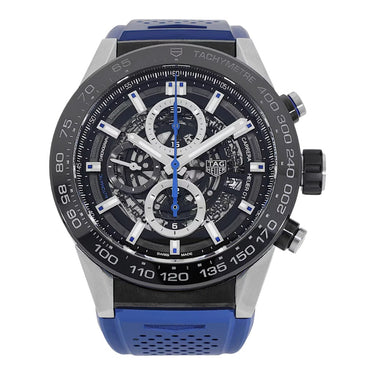 Pre-owned TAG Heuer Carrera Heuer 01 Blue Touch reference CAR2A1T.FT6052 in Geneva - Certified pre-owned - Minty Watches