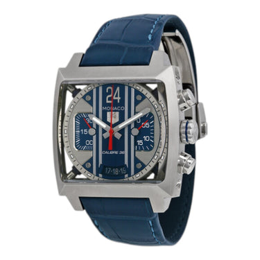 Pre-owned TAG Heuer Monaco 24 Calibre 36 Chronograph 40,5mm Blue Dial Automatic reference CAL5111.FC6299 in Geneva - Certified pre-owned - Minty Watches
