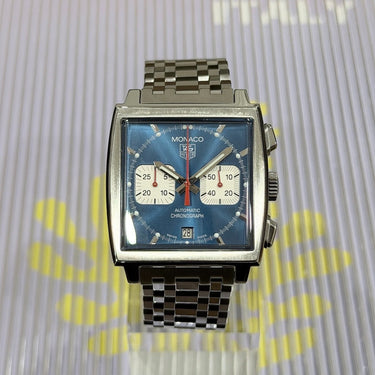 certified pre-owned Tag Heuer Monaco 38mm Blue reference CW2113.BA0780 from 2006 in Geneva - Certified pre-owned - Minty Watches