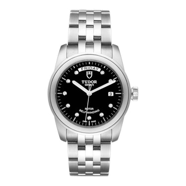 Pre-owned Tudor Glamour Date-Day 39 mm Black Dial Automatic reference M56000-0008 in Geneva - Certified pre-owned - Minty Watches