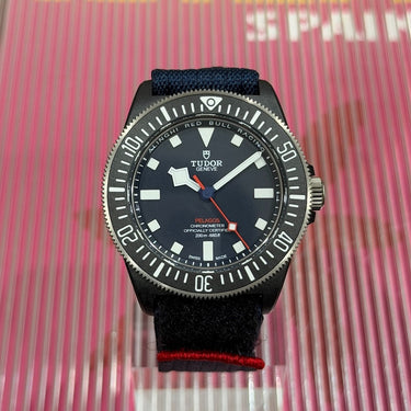 certified pre-owned Tudor Pelagos FXD 42mm Carbon Blue "Alinghi" reference M25707KN-0001 from 2026 in Geneva - Certified pre-owned - Minty Watches
