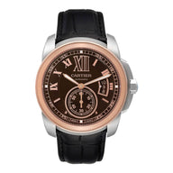 Pre-owned Cartier Calibre de Cartier, steel & rose gold, brown dial reference W7100051 in Geneva - Certified pre-owned - Minty Watches