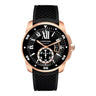 Pre-owned Cartier Calibre de Cartier 18k Rose Gold Black Dial 42 mm reference W7100052 in Geneva - Certified pre-owned - Minty Watches
