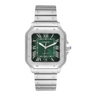 Pre-owned Cartier Santos Green Dial WSSA0062 in Geneva - Certified pre-owned - Minty Watches
