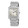 Pre-owned  Cartier Tank Française MM Diamond Bezen Silver Dial Quartz 32x27 mm reference W4TA0021 in Geneva - Certified pre-owned - Minty Watches