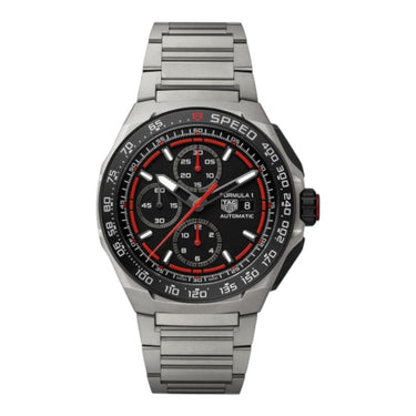 Pre-owned TAG Heuer Formula 1 Chronograph Calibre 16 Titanium 44 mm reference CBZ2082.BF0009 in Geneva - Certified pre-owned - Minty Watches
